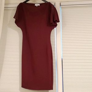 Reiss Flutter Sleeve Dress with Zipper Detail